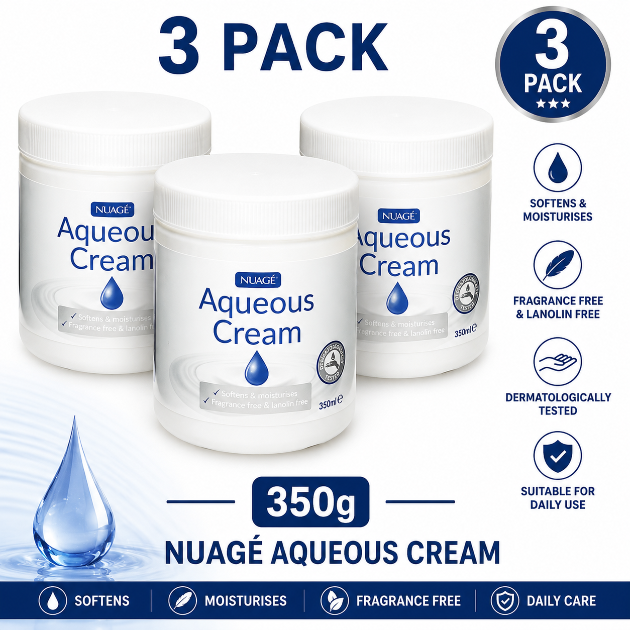 Nuagé Aqueous Cream 3 Pack
